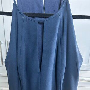 Bella Bridesmaids Navy High Neck Floor Length Dress